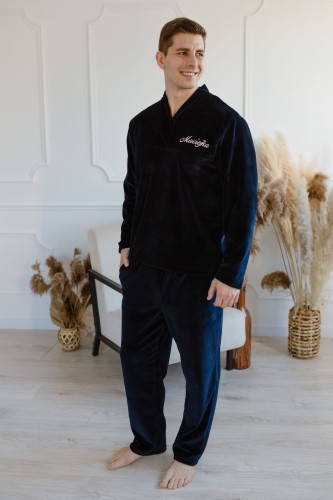 komplet męski welurowy