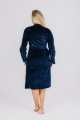 szlafrok welurowy damski granatowy długi