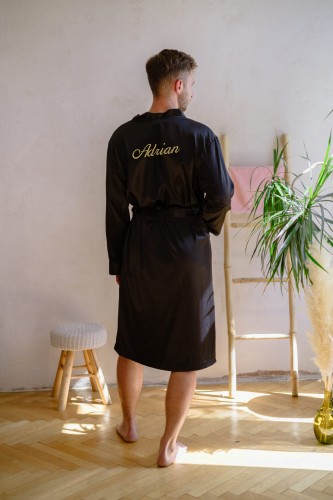 męska satyna długa