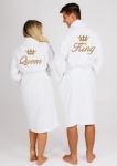 Zestaw szlafroków frotte Queen i King z haftem korony i imion na plecach