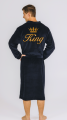 Szlafrok welurowy, bawełniany King z koroną