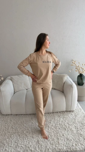 Piżama damska bawełniana z Twoim haftem, personalizowana