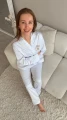 Komplet do spania damski, satynowy z przewagą bawełny, personalizowany haftem