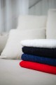 ręcznik biały, czarny, granatowy, czerwony